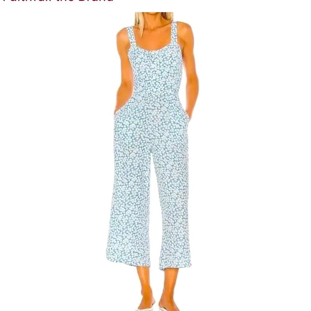 Faithfull the brand marija floral jumpsuit size small euc